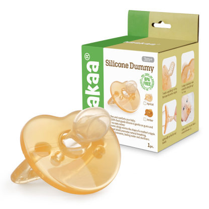 Haakaa Silicone Dummy Apricot ( 3 Months+ )