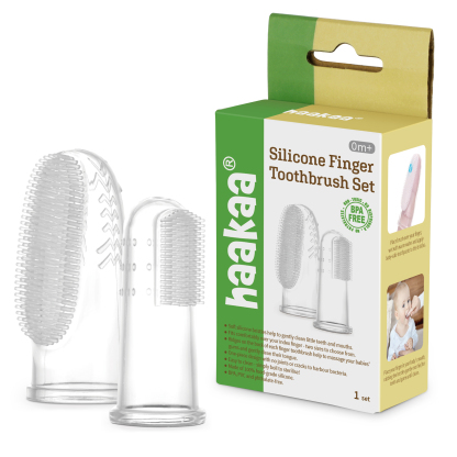 Haakaa Silicone Finger Toothbrush set S & L (0-18 months)