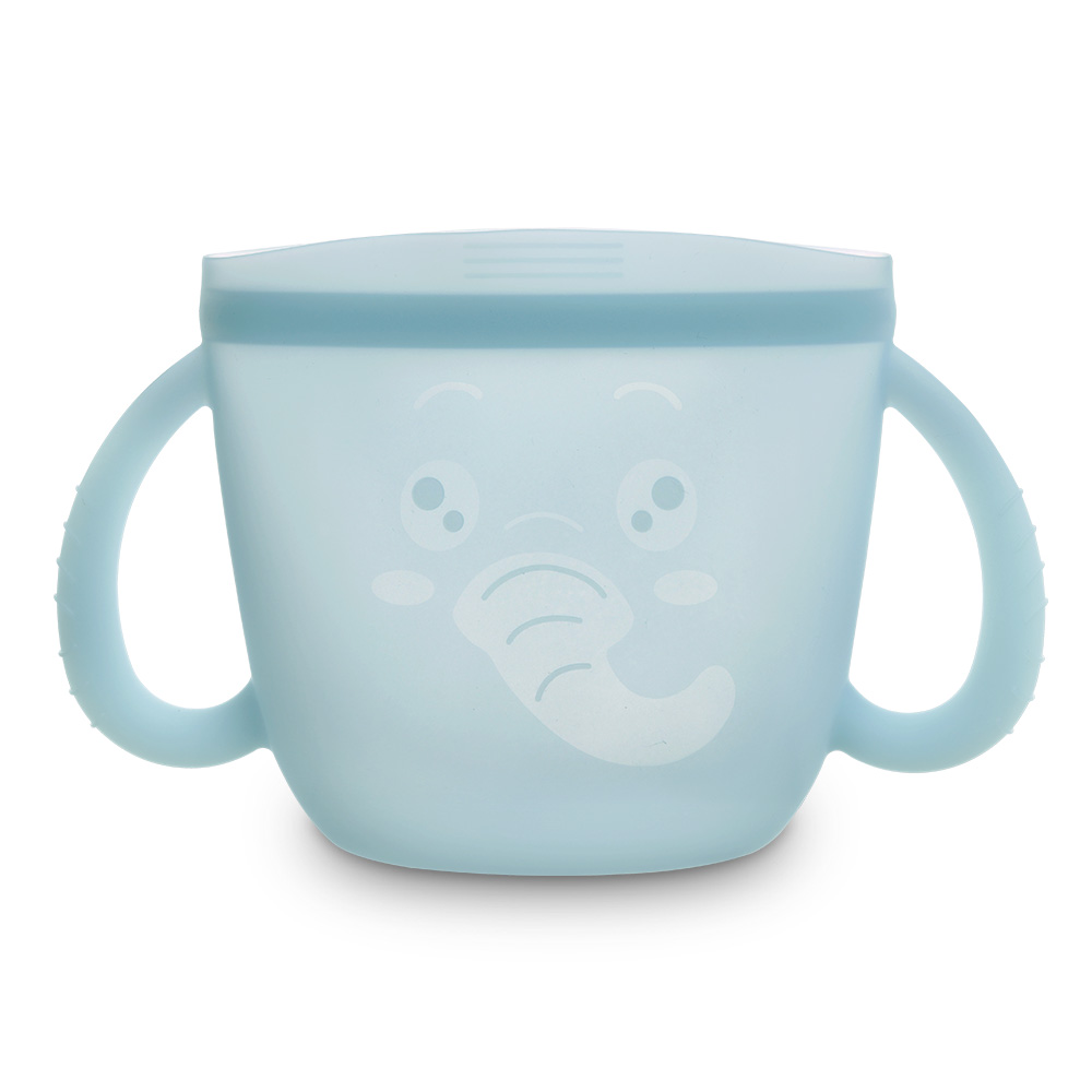 Haakaa Snack-N-Seal Silicone Pouch - Ella Elephant Mist Blue