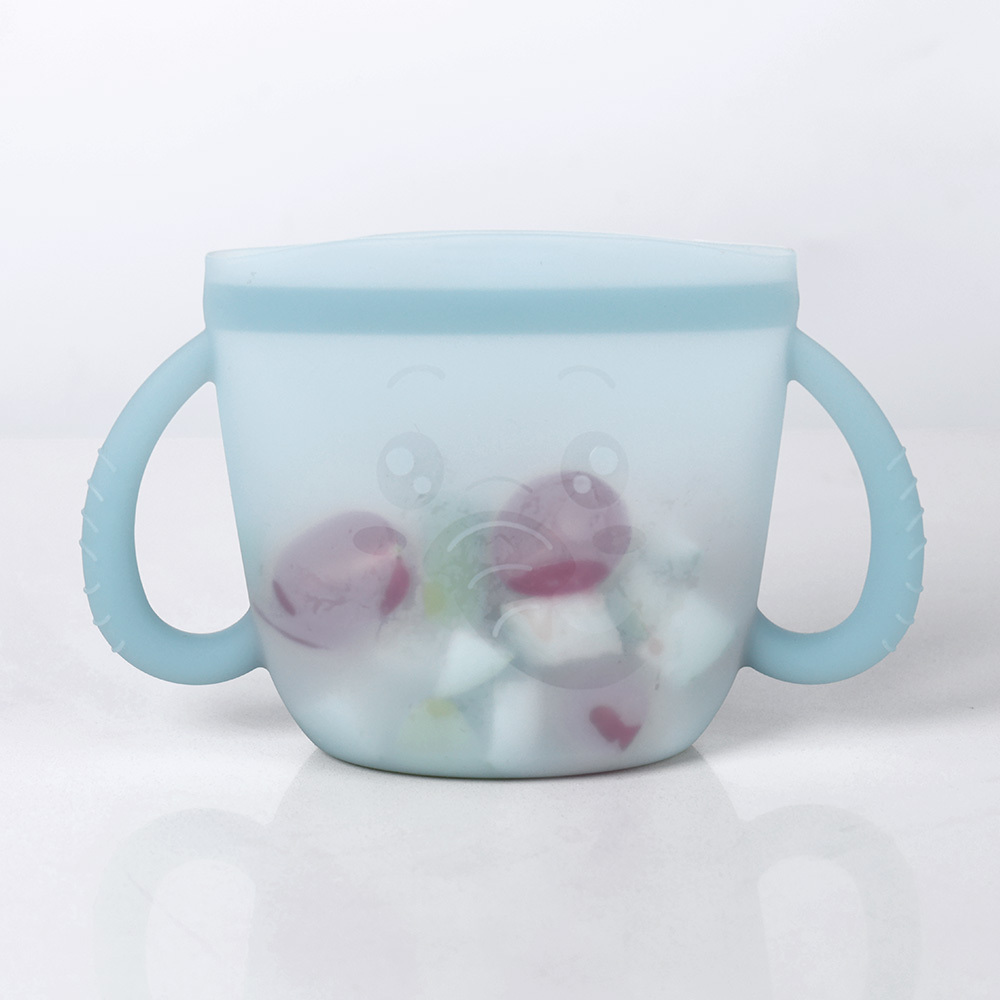 Haakaa Snack-N-Seal Silicone Pouch - Ella Elephant Mist Blue