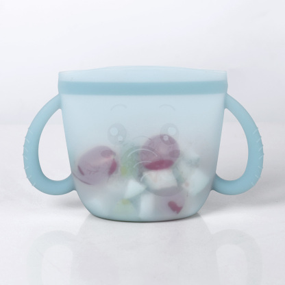 Haakaa Snack-N-Seal Silicone Pouch - Ella Elephant Mist Blue