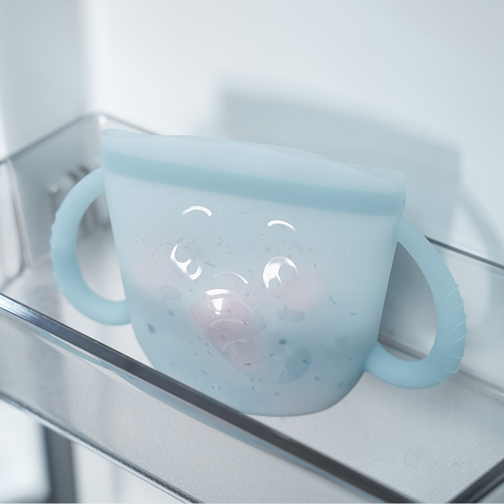 Haakaa Snack-N-Seal Silicone Pouch - Ella Elephant Mist Blue