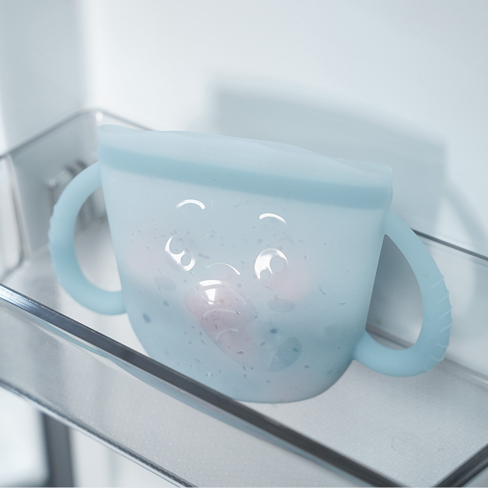 Haakaa Snack-N-Seal Silicone Pouch - Ella Elephant Mist Blue