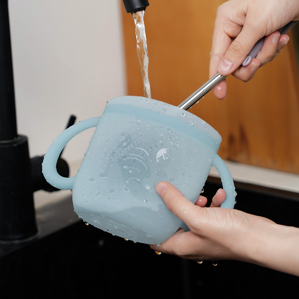 Haakaa Snack-N-Seal Silicone Pouch - Ella Elephant Mist Blue