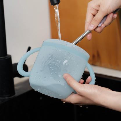 Haakaa Snack-N-Seal Silicone Pouch - Ella Elephant Mist Blue