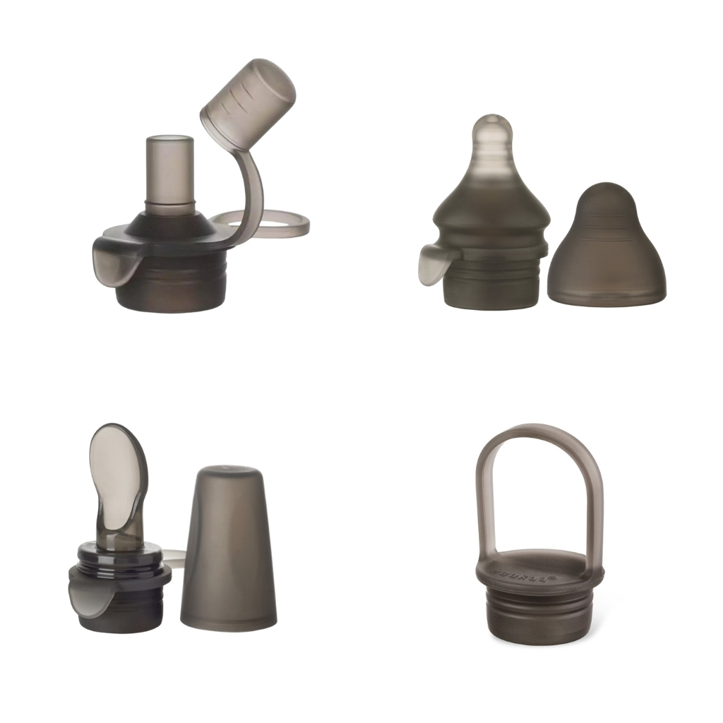 Haakaa Silicone Yummy Pouch Sippy Spout , Feeding Spoon , Stopper Lid & Squeeze & Feed Attachment