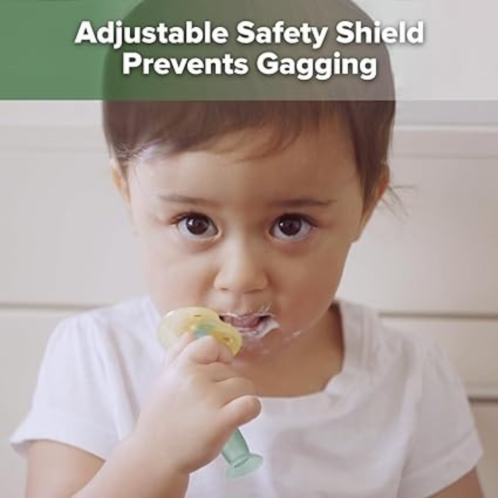 haakaa 360 silicone toothbrush adjustable safety shield prevents gagging