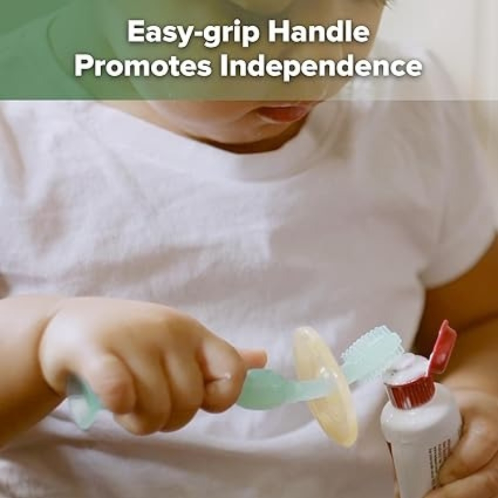 haakaa 360 silicone toothbrush easy grip handle promotes independence