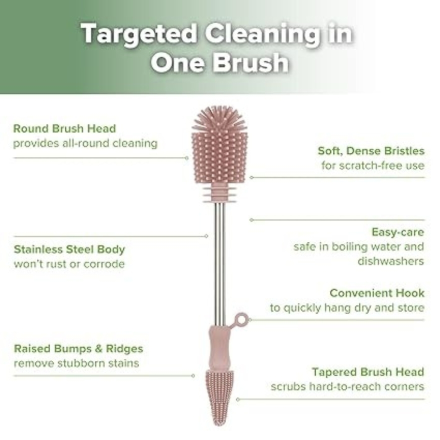 haakaa double ended silicone cleaning brush targeted cleaning in one brush