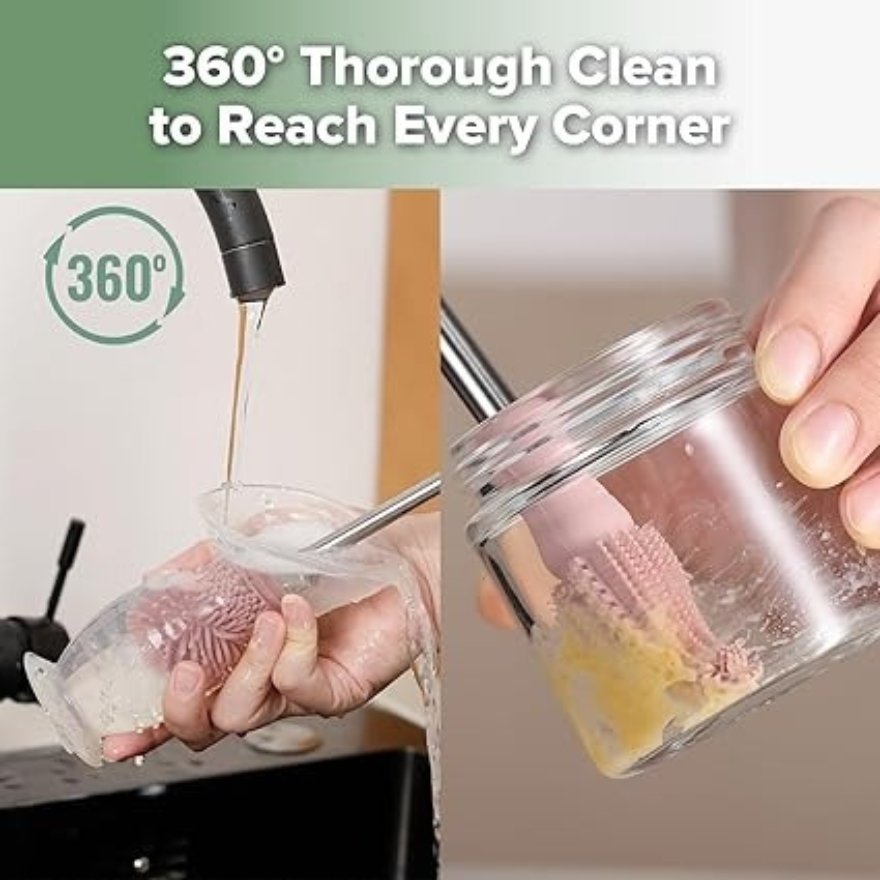 haakaa double ended silicone cleaning brush 360 thorough clean to reach every cornor