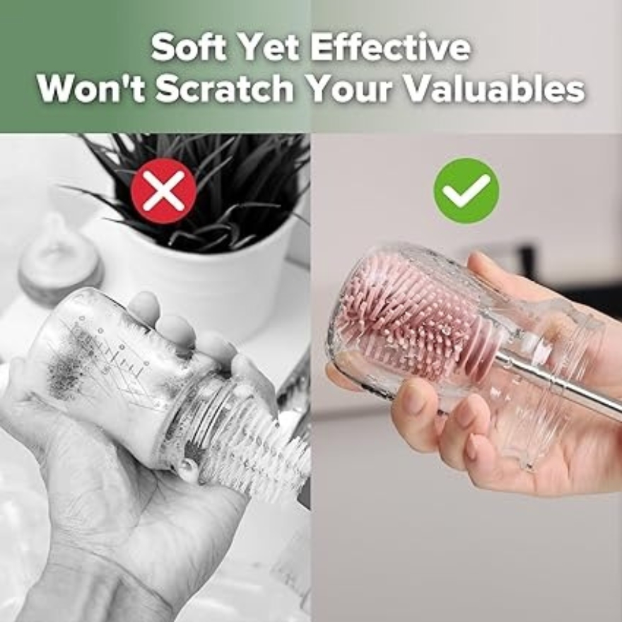 haakaa double ended silicone cleaning brush soft yet effective won't scratch your valuables
