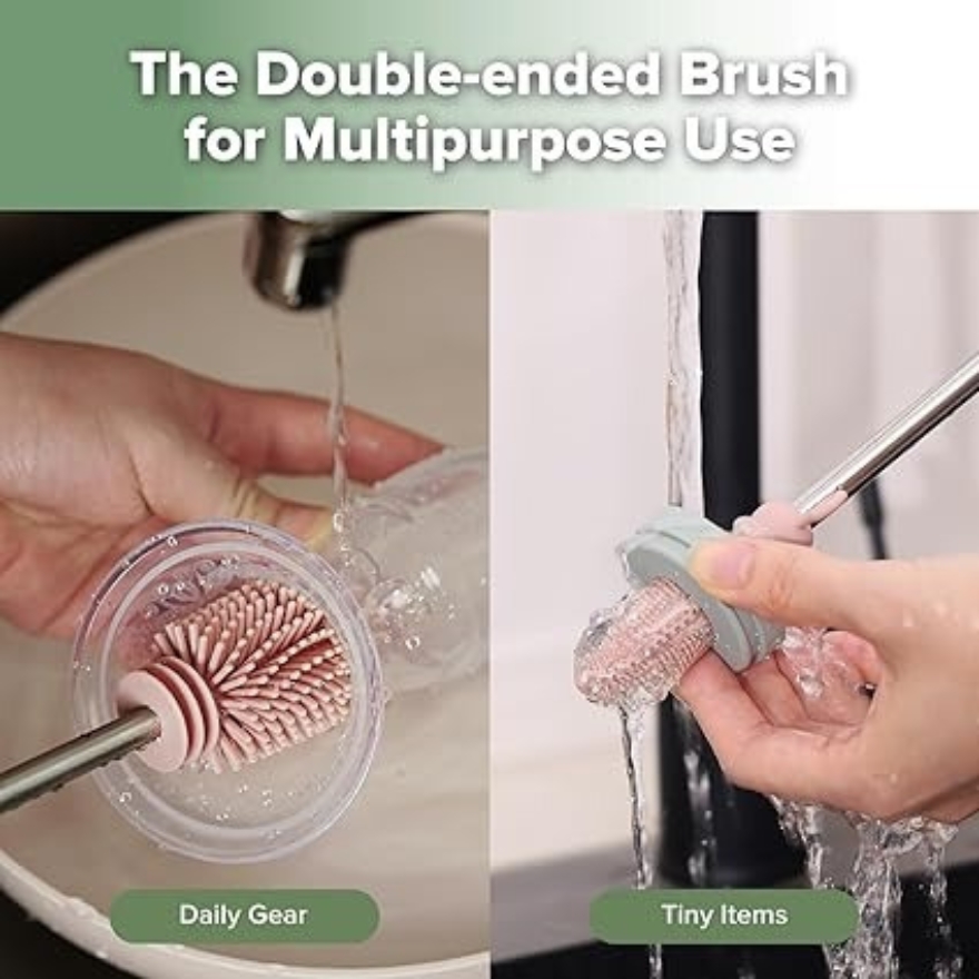 haakaa double ended silicone cleaning brush for multipurpose use