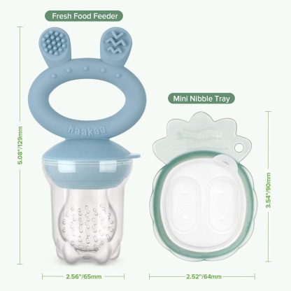 haakaa fresh food feeder teether freeze n feed mini combo dimensions