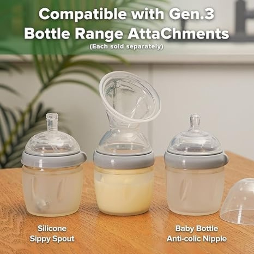 haakaa gen3 silicone breast pump compatible with gen 3 bottle range attachments