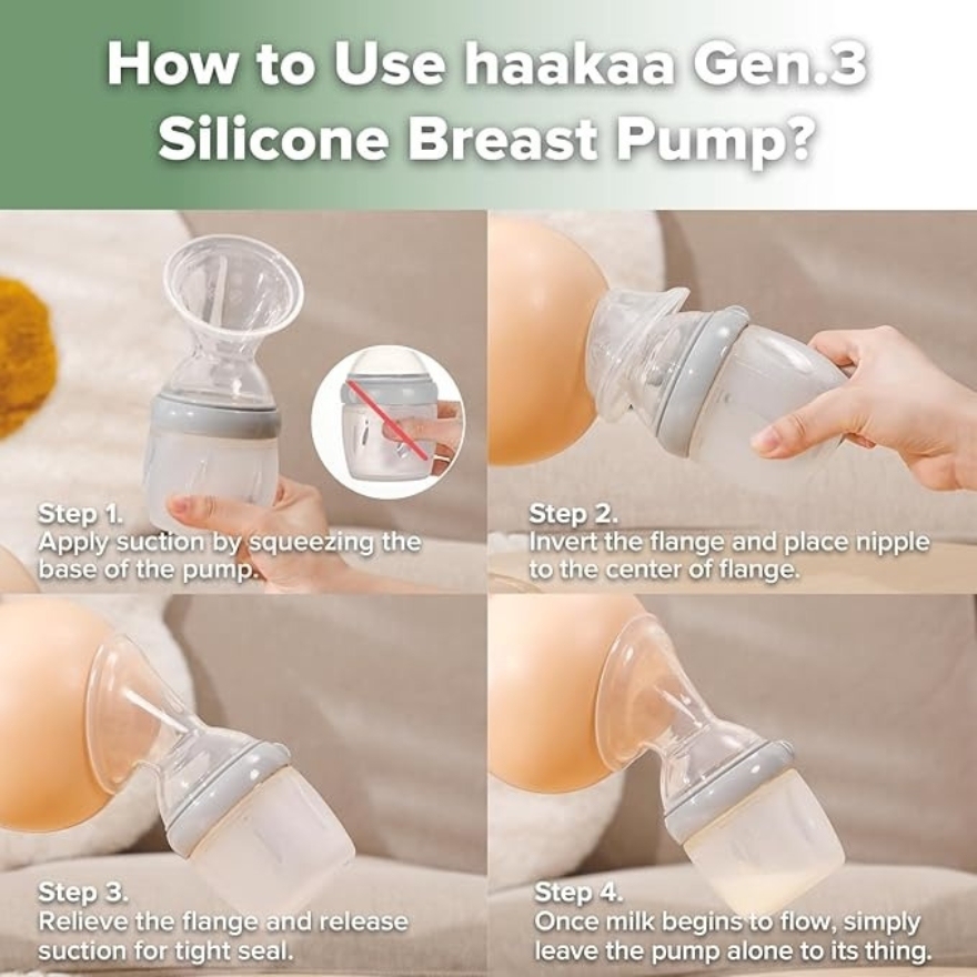haakaa gen3 silicone breast pump instructions