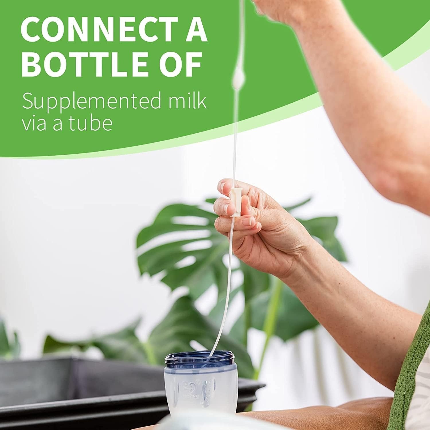 haakaa gen3 silicone feeding tube set connect a bottle of supplemented milk via a tube