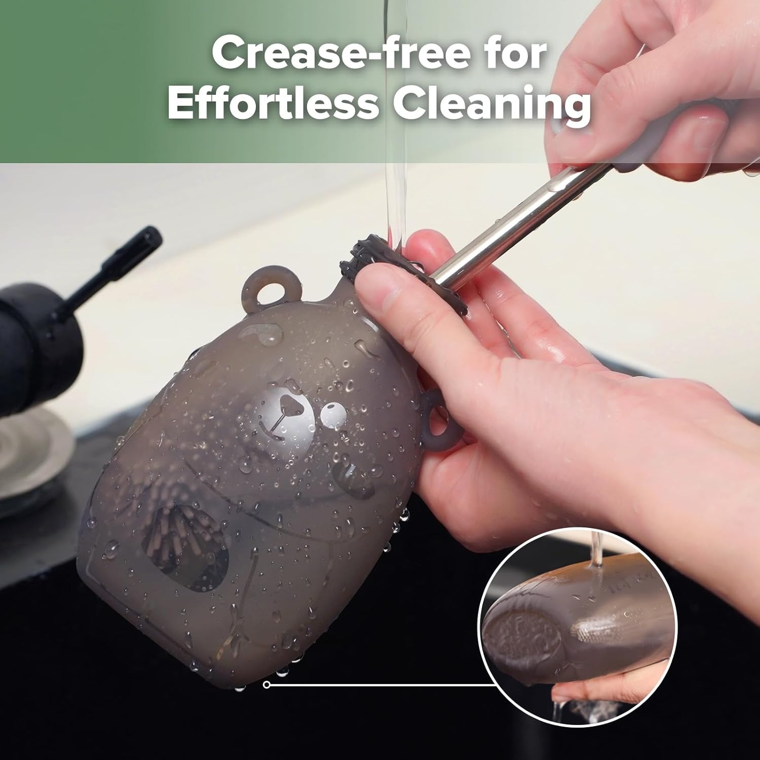 haakaa happii bear silicone goody pouch crease free for effortless cleaning