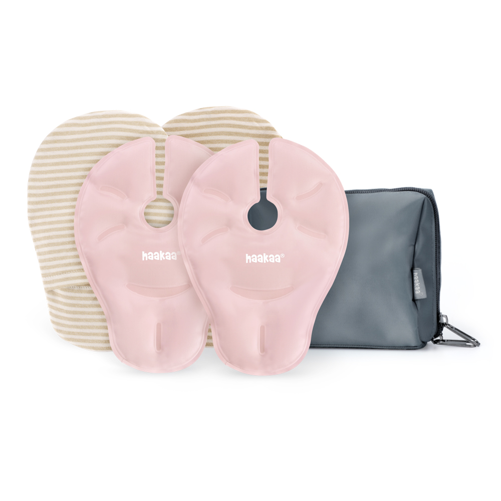 haakaa hot and cold reusable breast compression pads blush