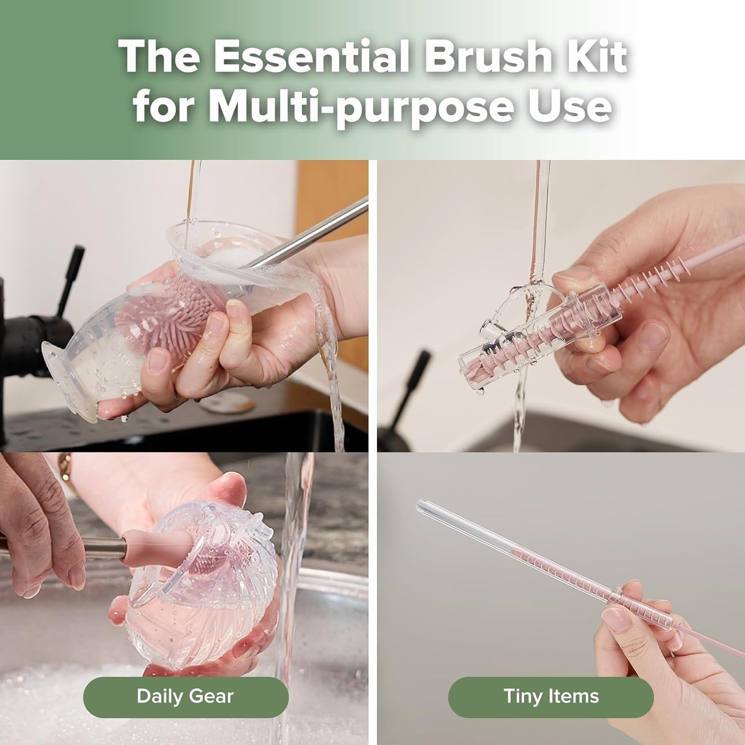 haakaa silicone cleaning brush kit the essential brush kit for multi purpose use