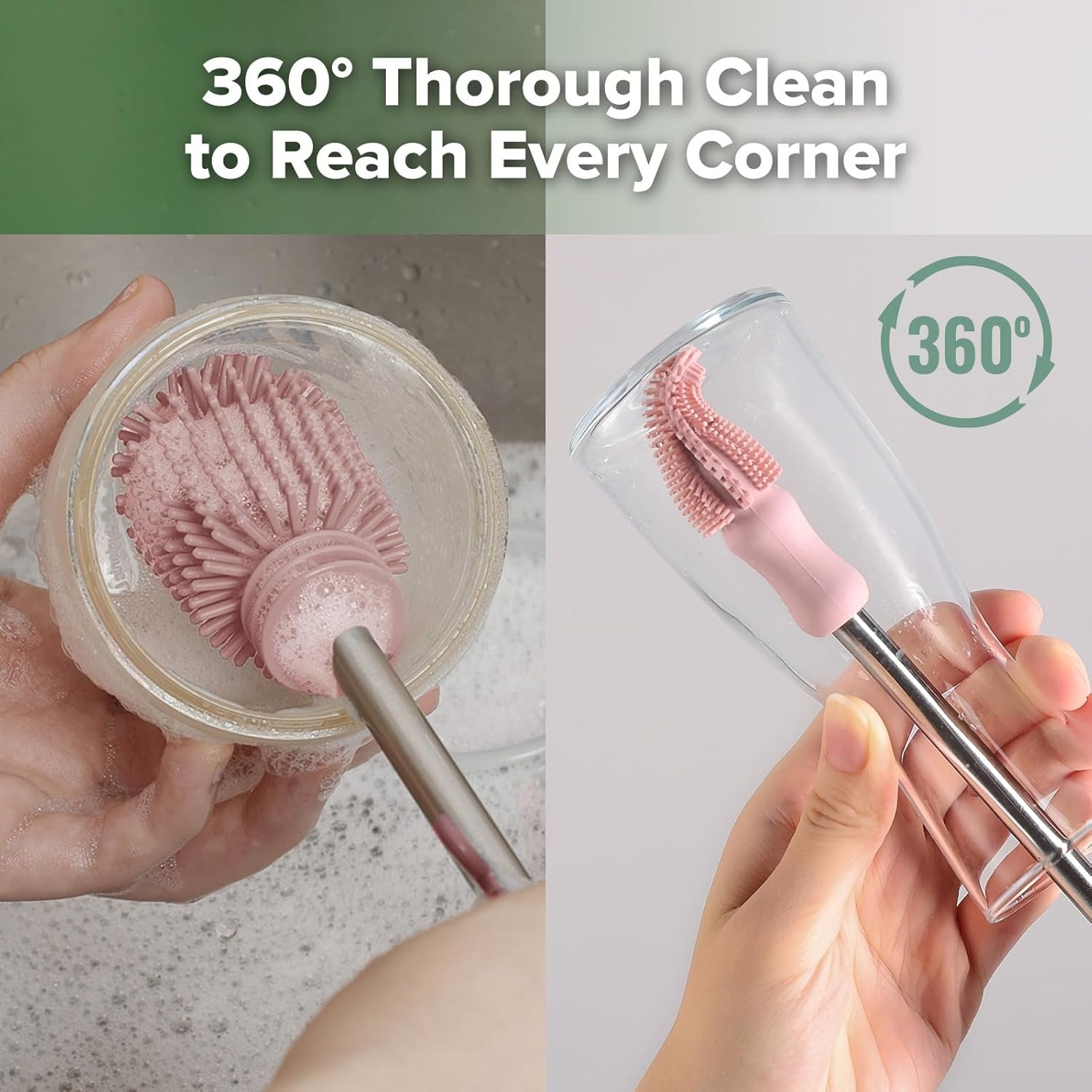 haakaa silicone cleaning brush kit 360 thorough clean to reach every corner