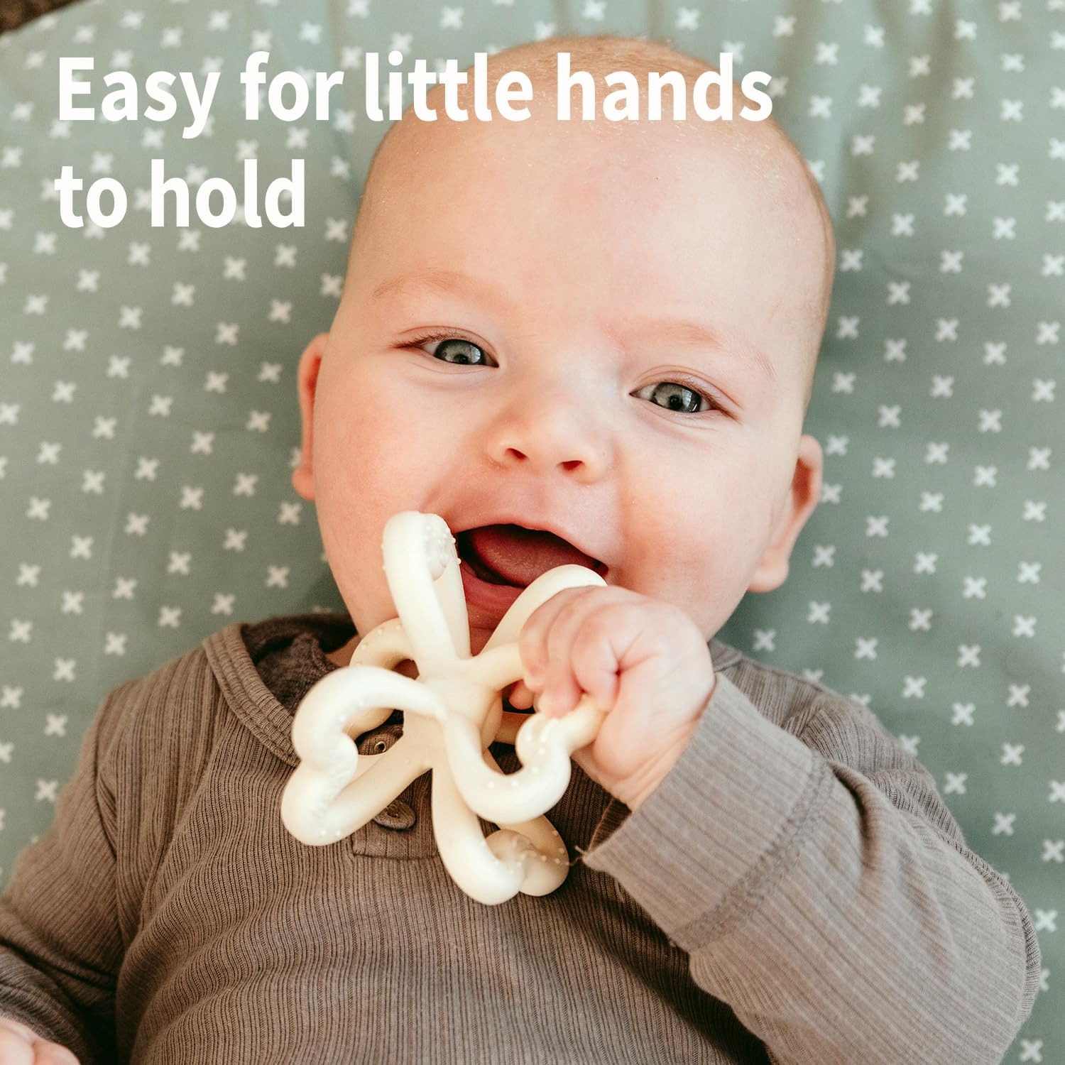 haakaa silicone clover teether raised bumps and ridges help soothe teething pain