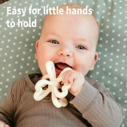 haakaa silicone clover teether raised bumps and ridges help soothe teething pain