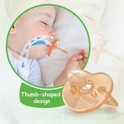 haakaa silicone dummy apricot thumb shaped design