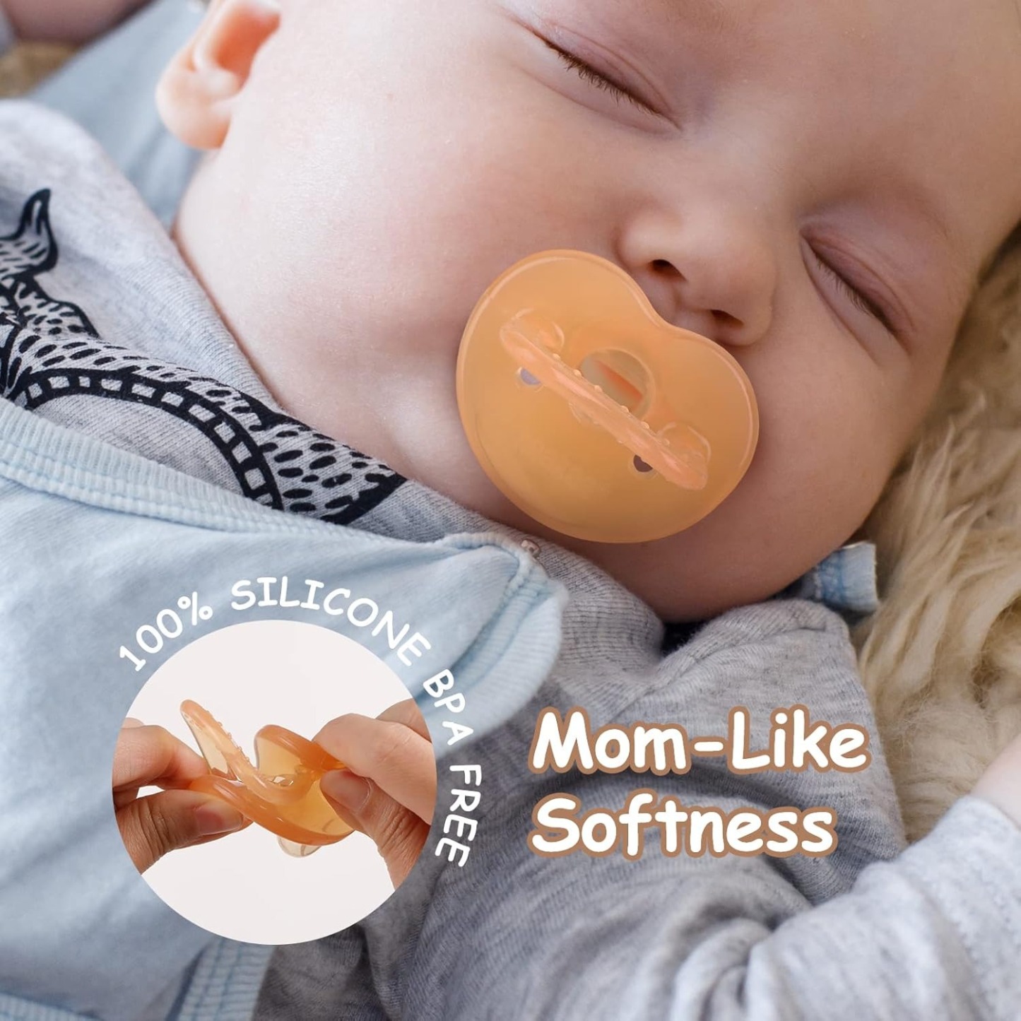 haakaa silicone dummy apricot mom like softness