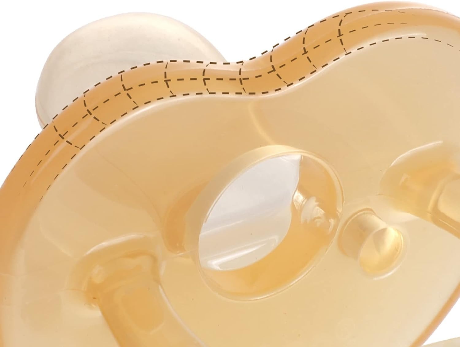 haakaa silicone dummy apricot one piece design with no joints cracks or edges for bacteria to harbour