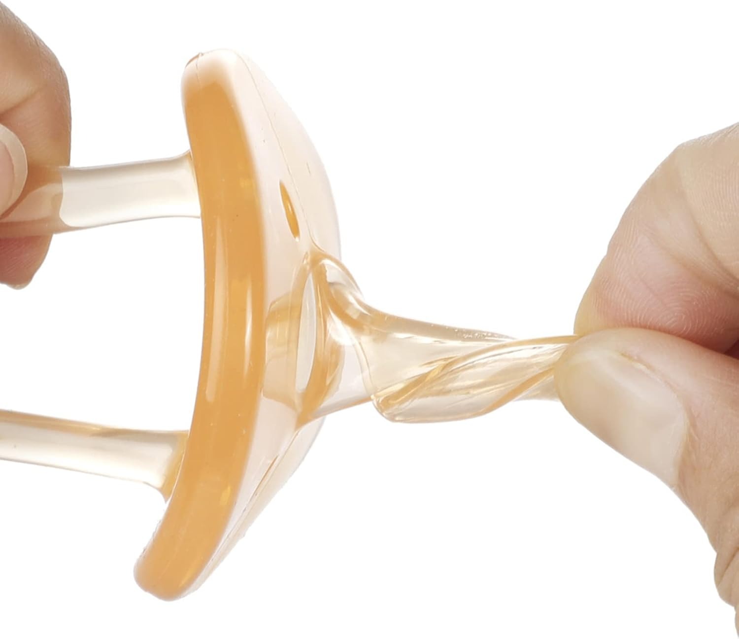 haakaa silicone dummy apricot mimics the shape of a mother nipple