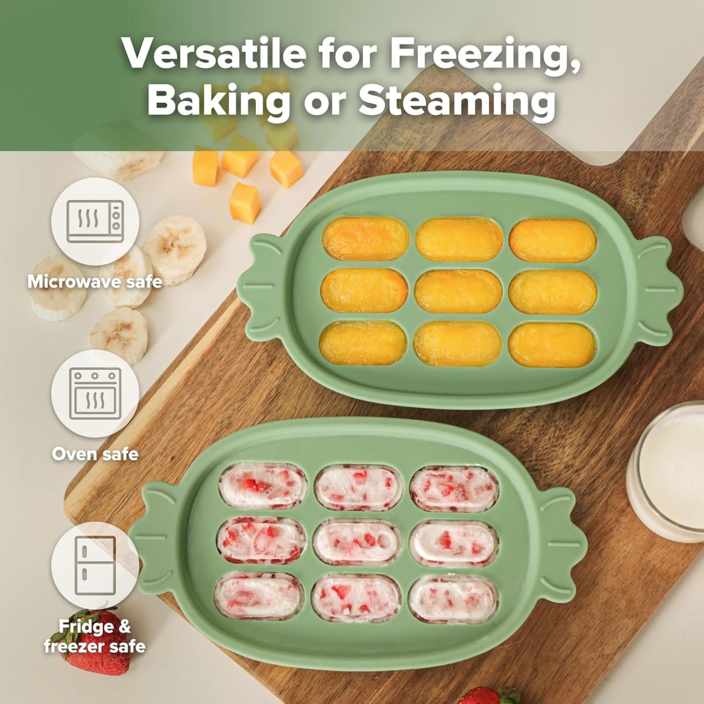 haakaa silicone nibble tray versatile for freezing baking or steaming