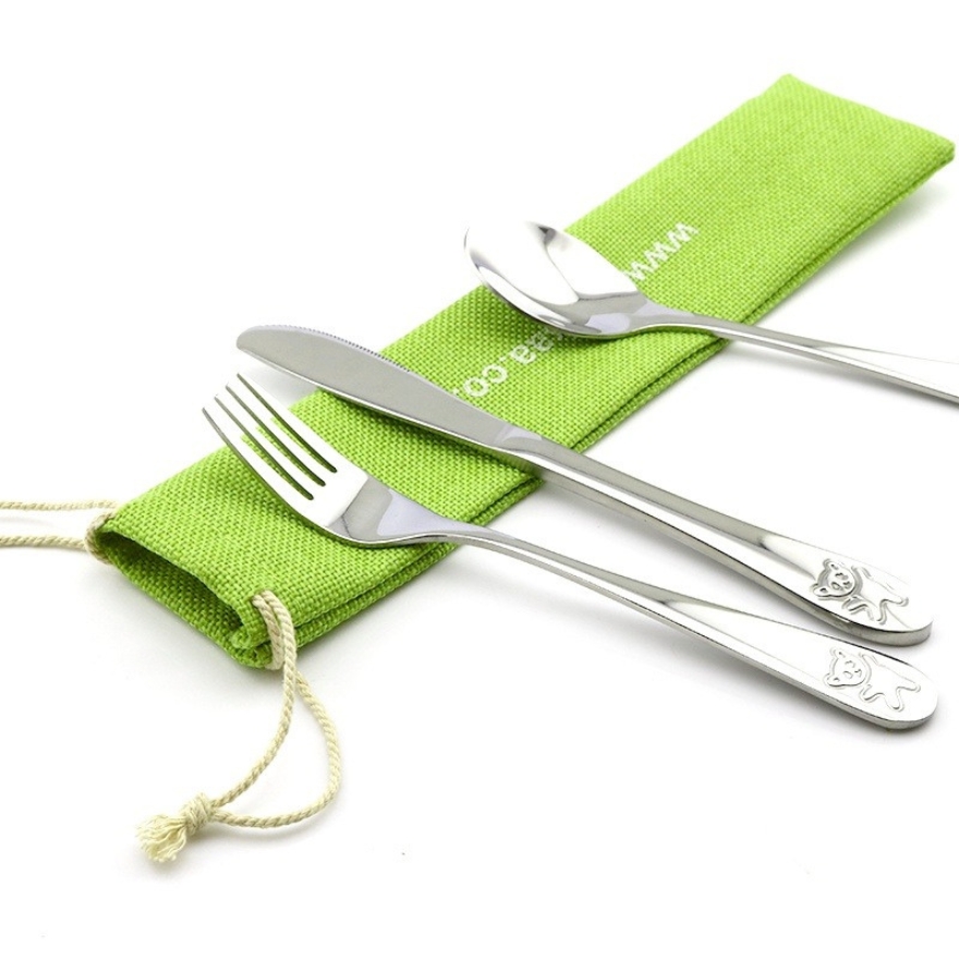 haakaa stainless steel cutlery set well balanced and perfectly sized for young children