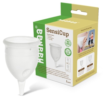 Haakaa Menstrual Cup FDA Approved Medical Grade Silicone Feminine Hygiene Period Cup SensiCup - Frosted (20ml/25ml)