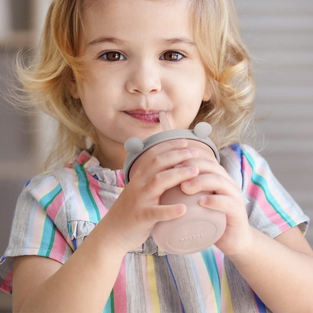 Haakaa Jolly Hippo Silicone Sippy Cup with Straw 150ml