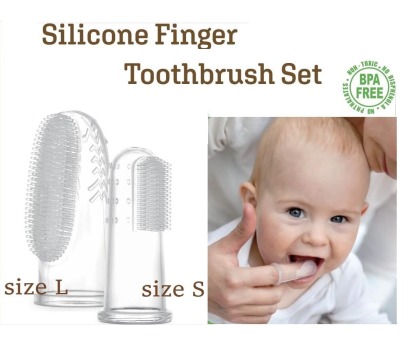 Haakaa Silicone Finger Toothbrush set S & L (0-18 months)