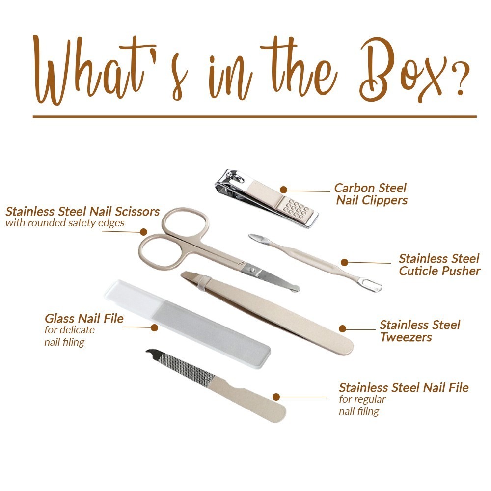 Haakaa premium 7 in 1 Pear-fect Manicure Kit Set With Case Nail Clippers Tweezers Nail Scissors Cuticle Pusher Nail File