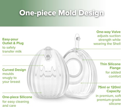 Haakaa Shell Wearable Silicone Pump Milk Collector - 75ml