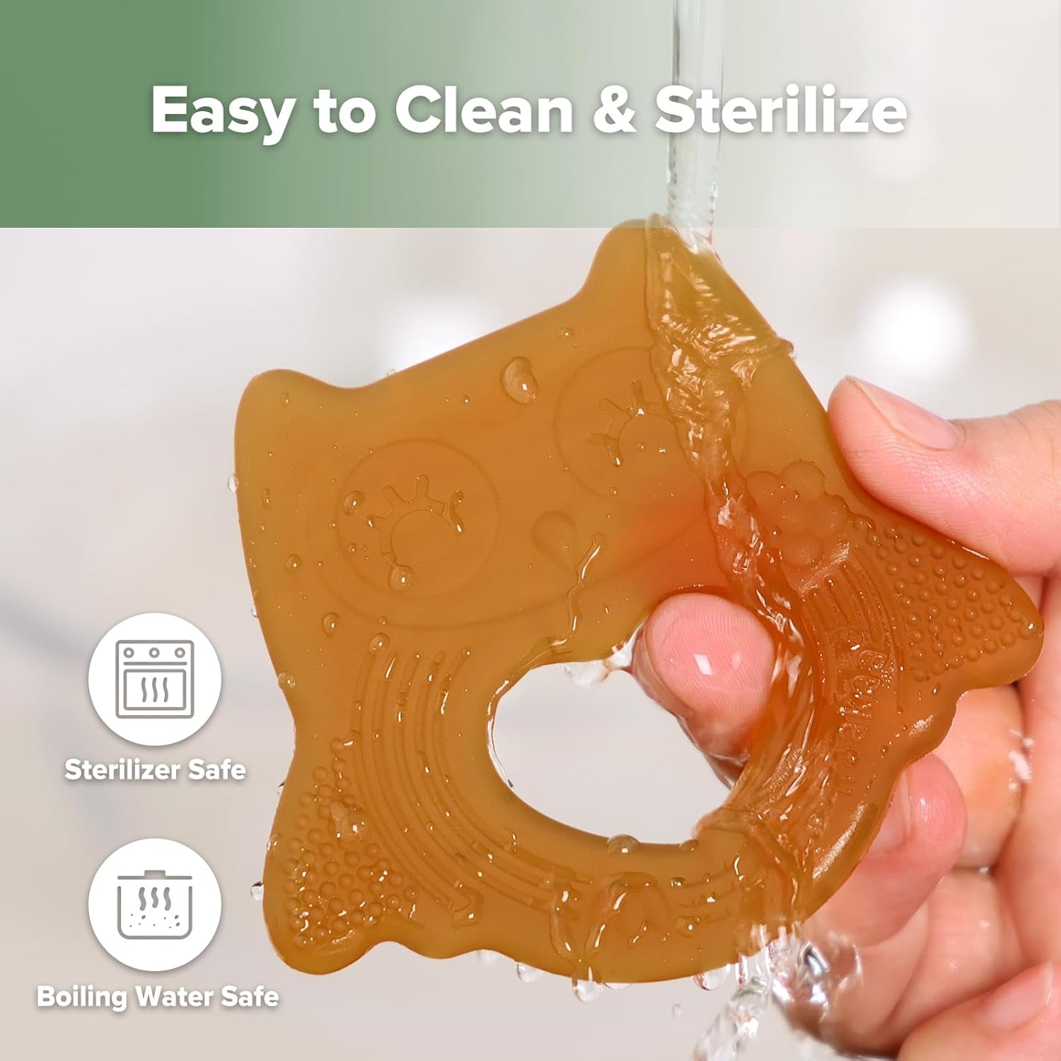 Haakaa Silicone Owl Teether Safe Natural Rubber Soft Teether Soothing Teething Relief