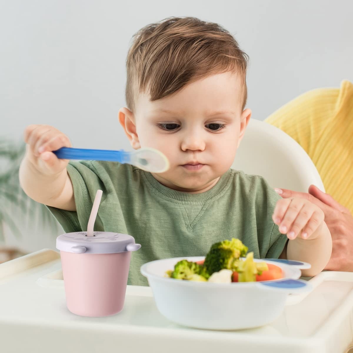 Haakaa Jolly Hippo Silicone Sippy Cup with Straw 150ml