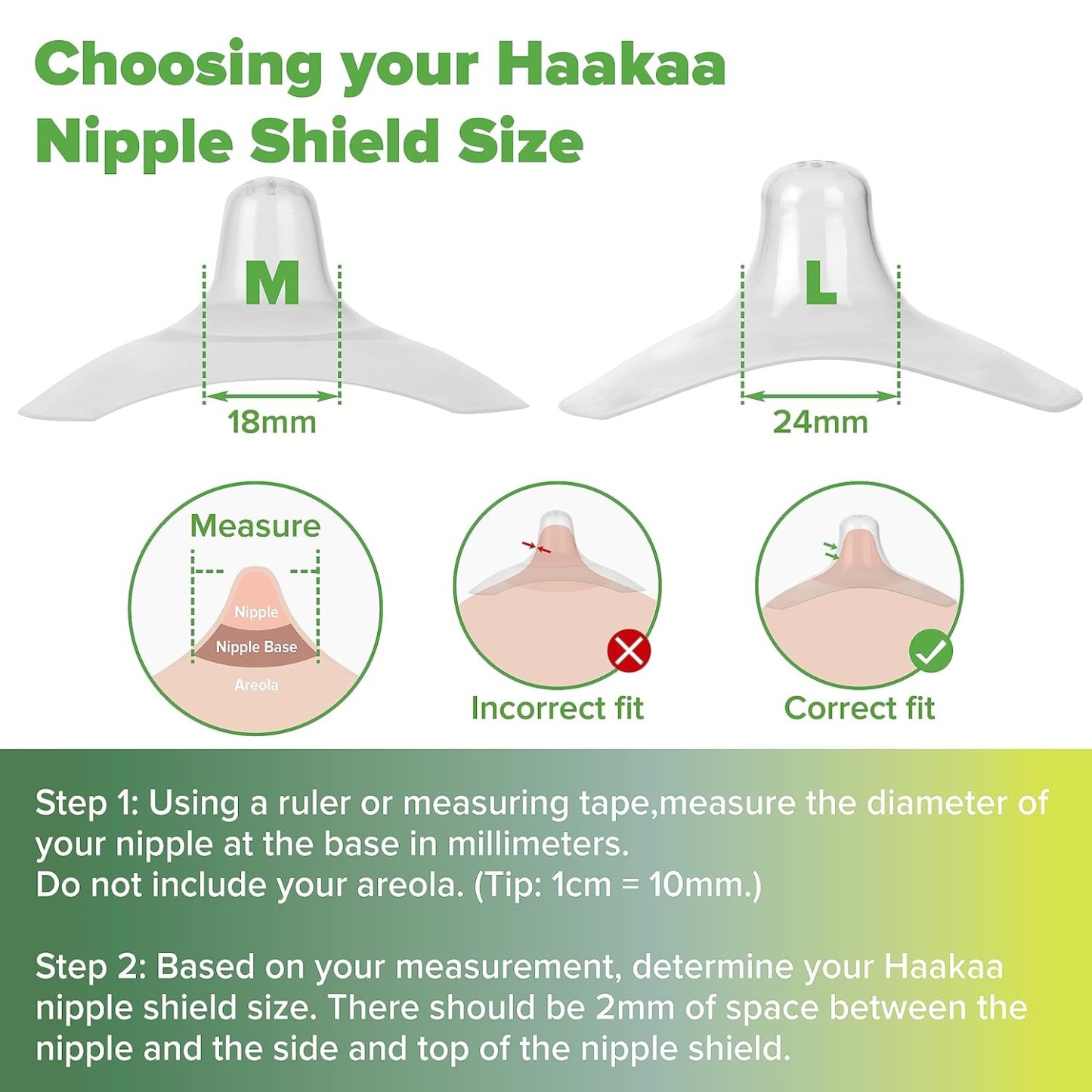 HaaKaa Silicone Nipple Shield - 2 pcs (18mm/24mm)