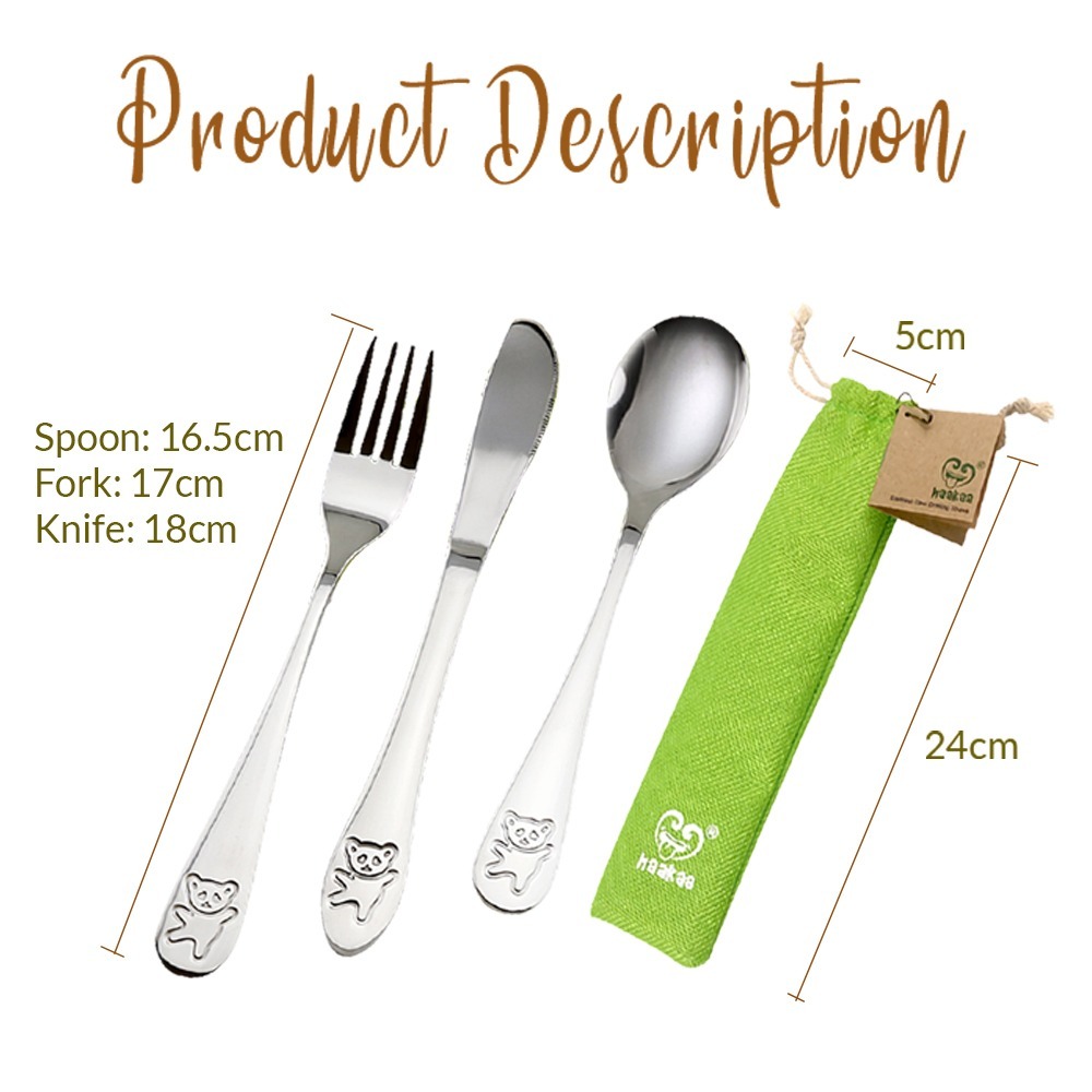 Haakaa Stainless Steel Cutlery Set