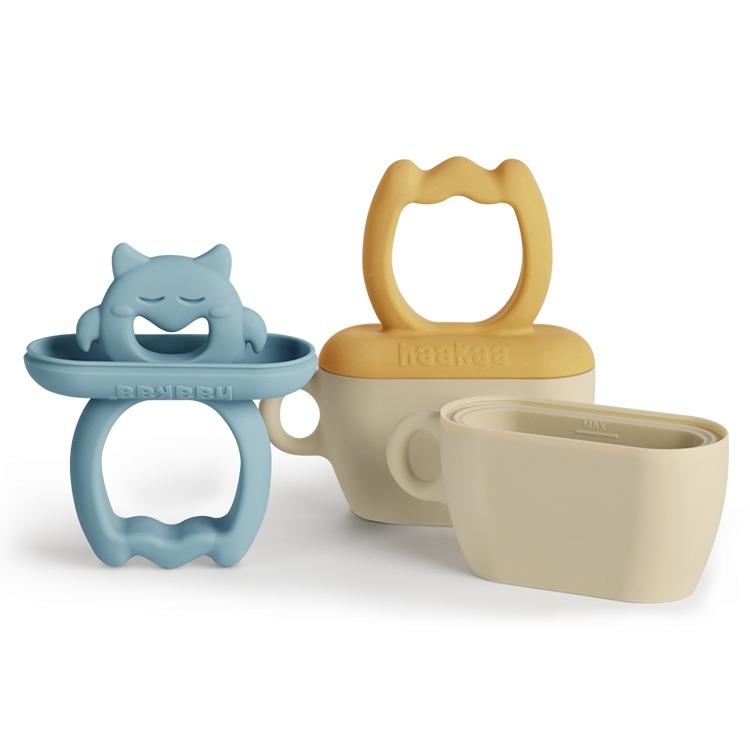 Haakaa Chilly Monster Ice Pop Mould Set - Sky Blue + Mustard