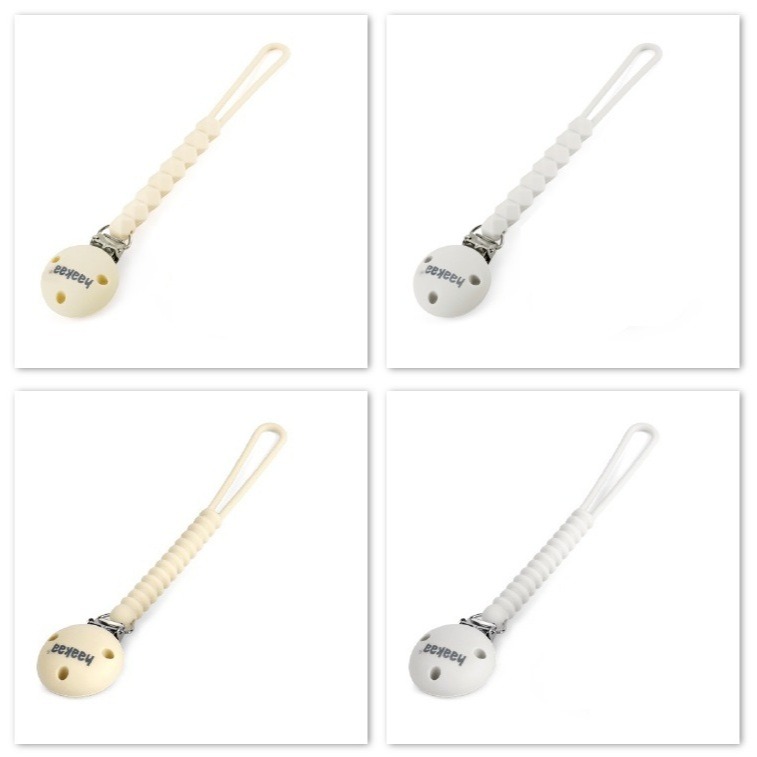 Haakaa Silicone Flexi Dummy Holder Pacifier Hanger Teether Holder Steel Clip