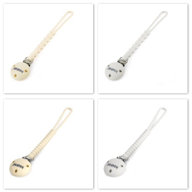 Haakaa Silicone Flexi Dummy Holder Pacifier Hanger Teether Holder Steel Clip