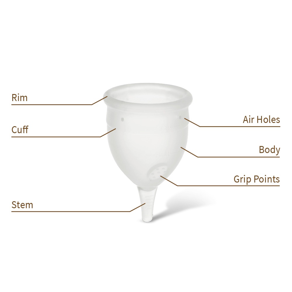 Haakaa Menstrual Cup FDA Approved Medical Grade Silicone Feminine Hygiene Period Cup SensiCup - Frosted (20ml/25ml)