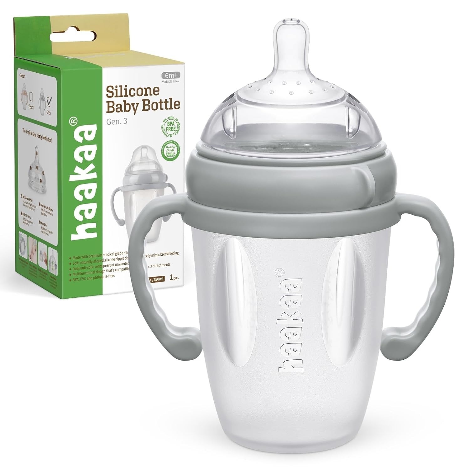 Haakaa GEN 3 Silicone Baby Bottle (160ml/250ml)