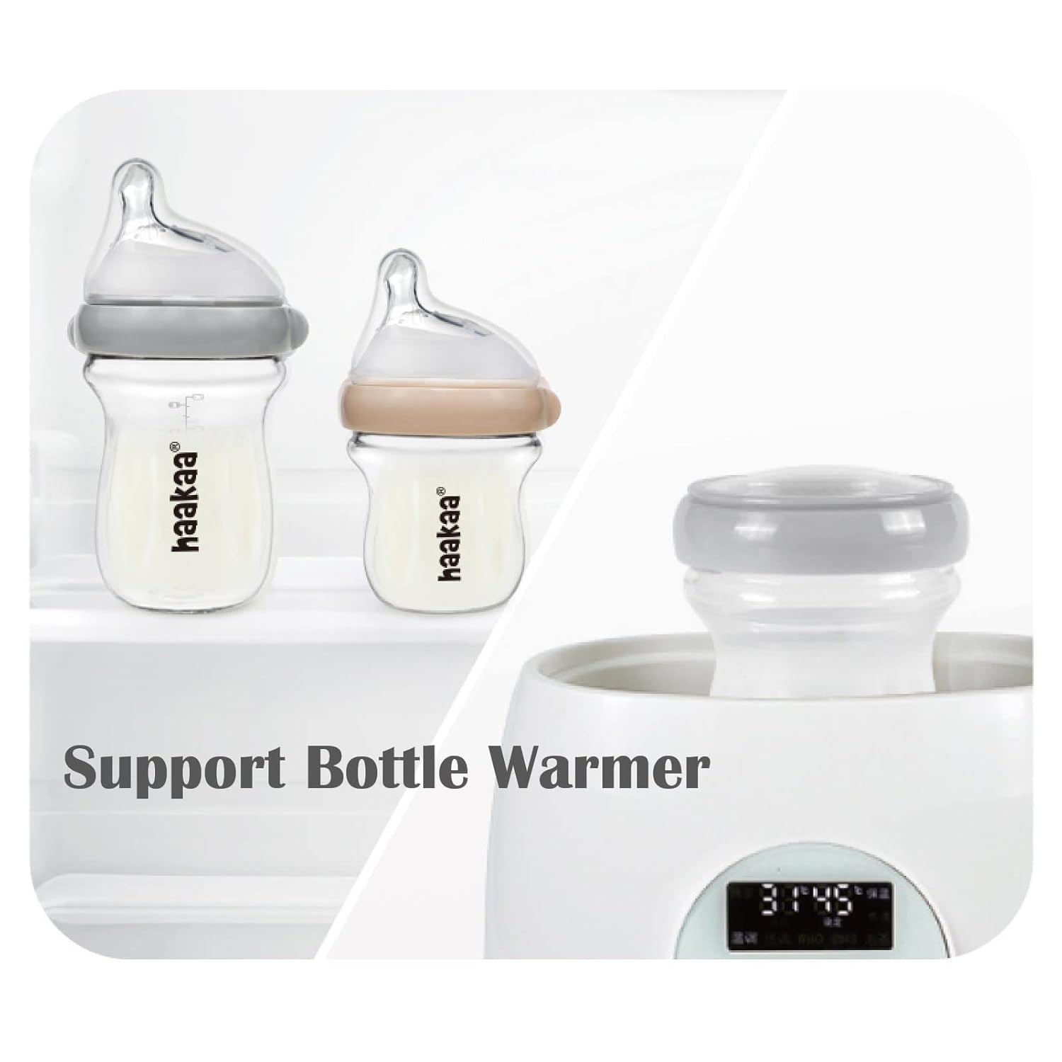 Haakaa GEN 3 Glass Baby Bottle 90ml (0m+) / 160ml (6m+)