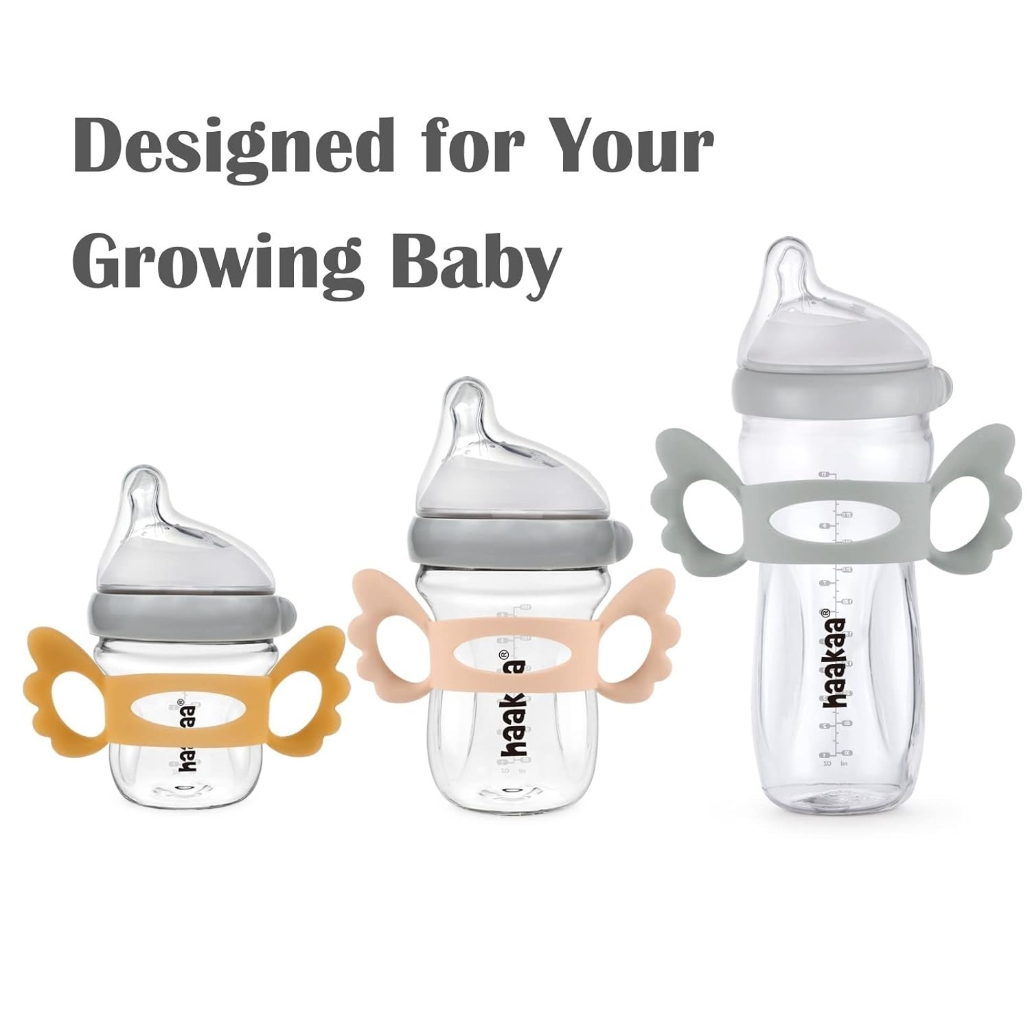 Haakaa GEN 3 Glass Baby Bottle 90ml (0m+) / 160ml (6m+)