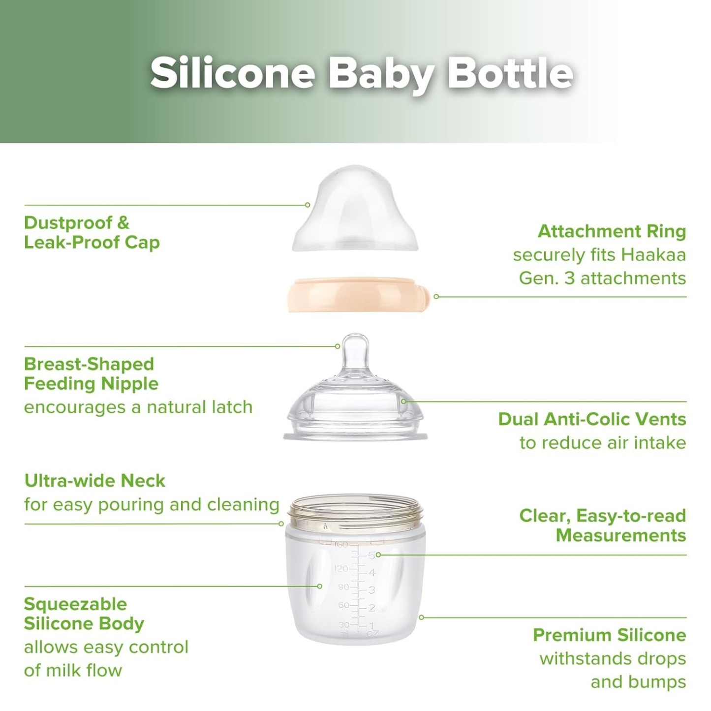 Haakaa GEN 3 Silicone Baby Bottle (160ml/250ml)