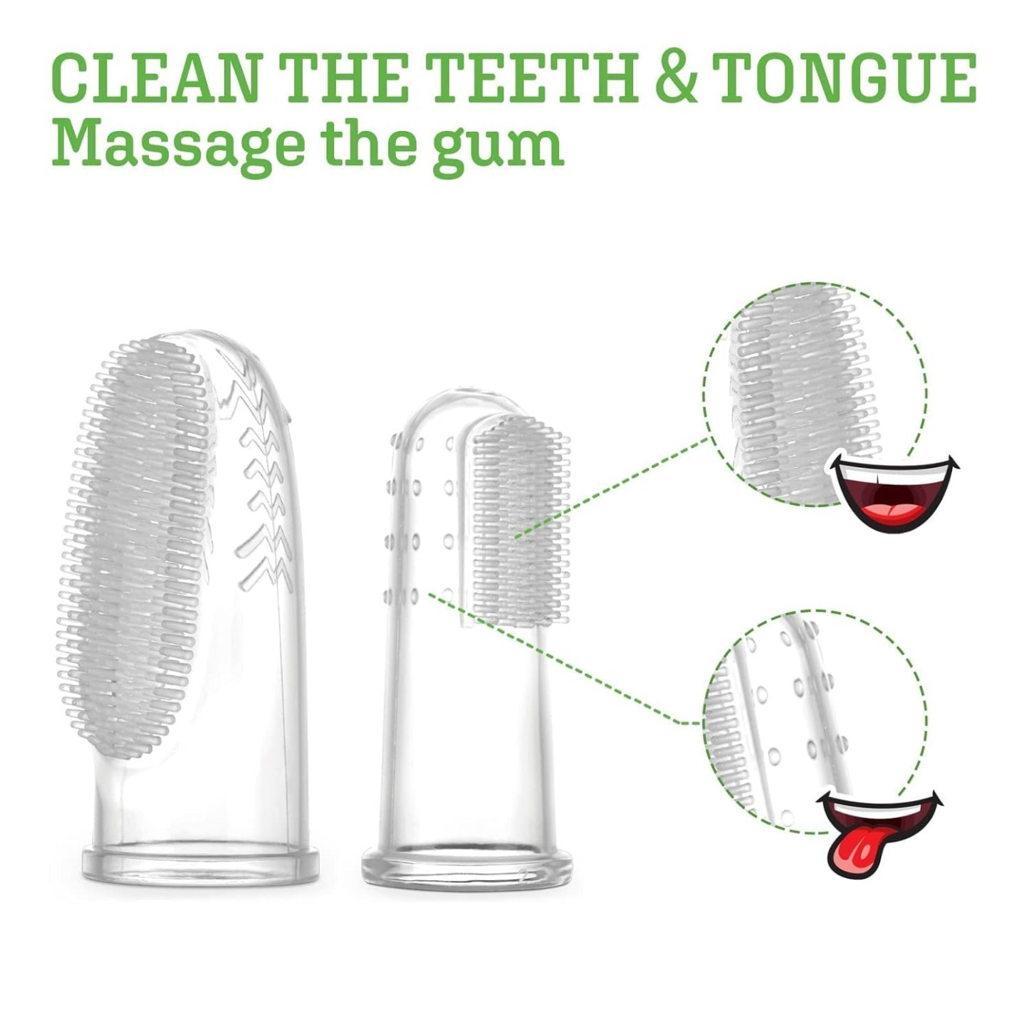 Haakaa Silicone Finger Toothbrush set S & L (0-18 months)